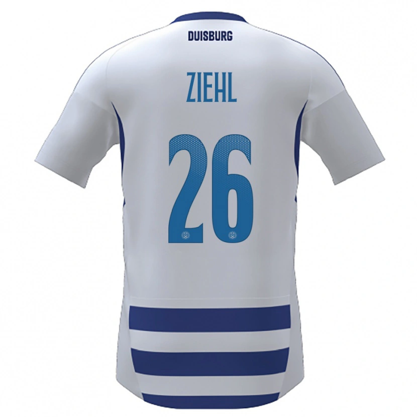 Danxen Mulher Camisola Nelly Ziehl #26 Branco Azul Principal 2025/26 Camisa