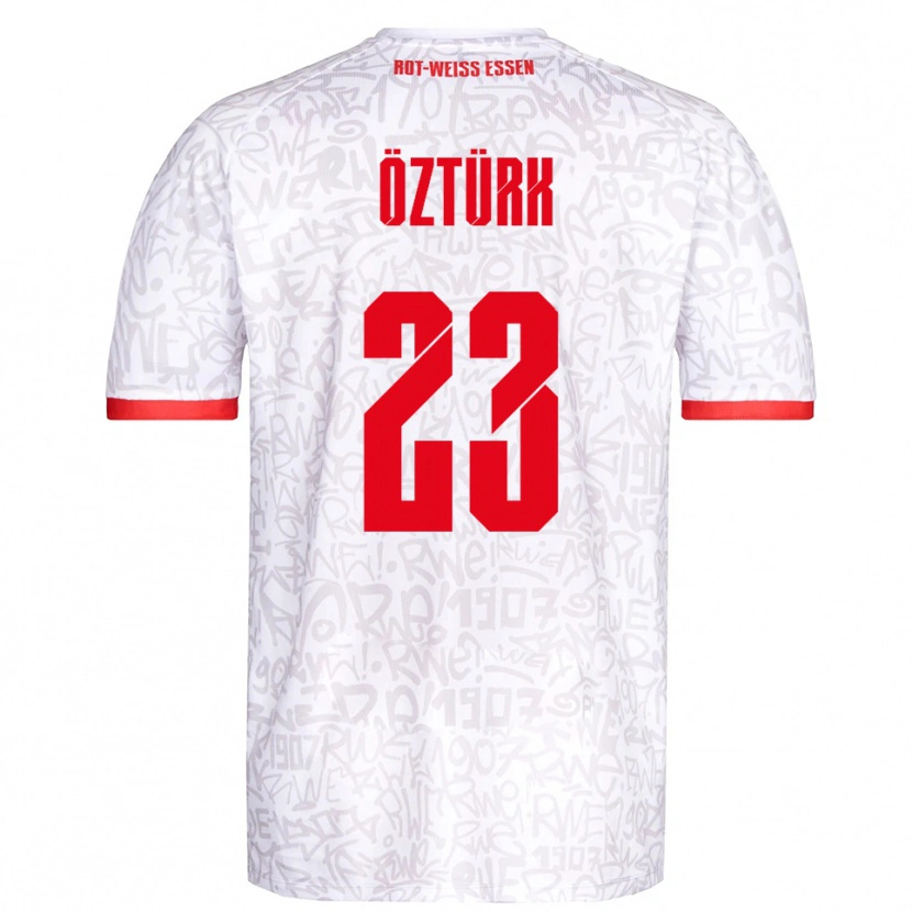 Danxen Mulher Camisola Efehan Öztürk #23 Branco Vermelho Principal 2025/26 Camisa
