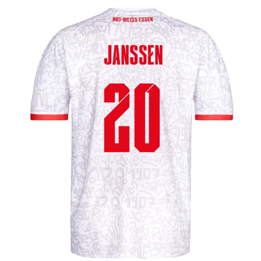 Danxen Mulher Camisola Marek Janssen #20 Branco Vermelho Principal 2025/26 Camisa