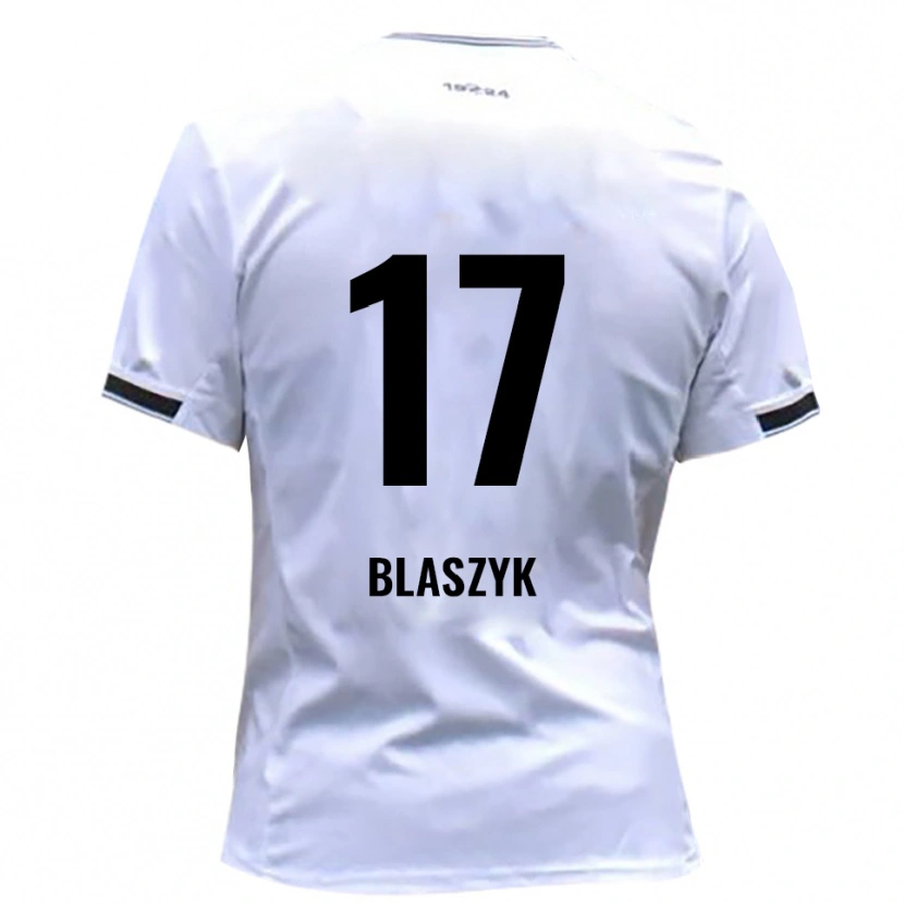Danxen Mulher Camisola Yannick Blaszyk #17 Branco Vermelho Principal 2025/26 Camisa