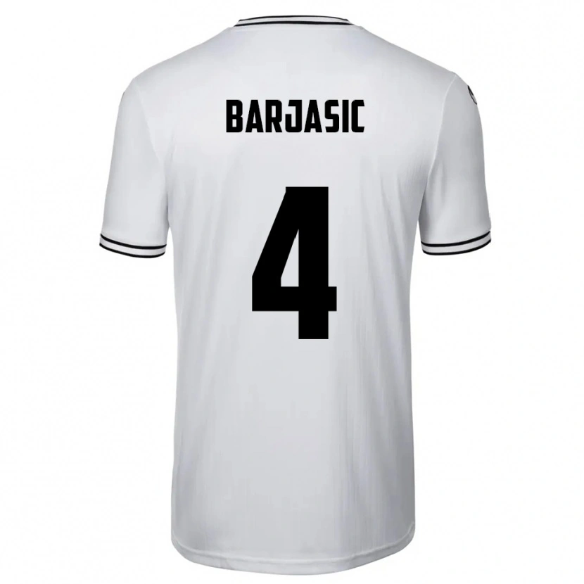 Danxen Mulher Camisola Nikola Barjasic #4 Branco Preto Principal 2025/26 Camisa