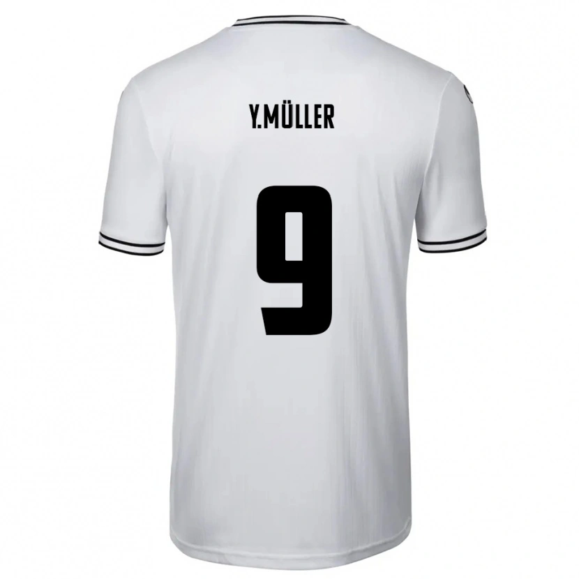 Danxen Mulher Camisola Yannick Müller #9 Branco Preto Principal 2025/26 Camisa