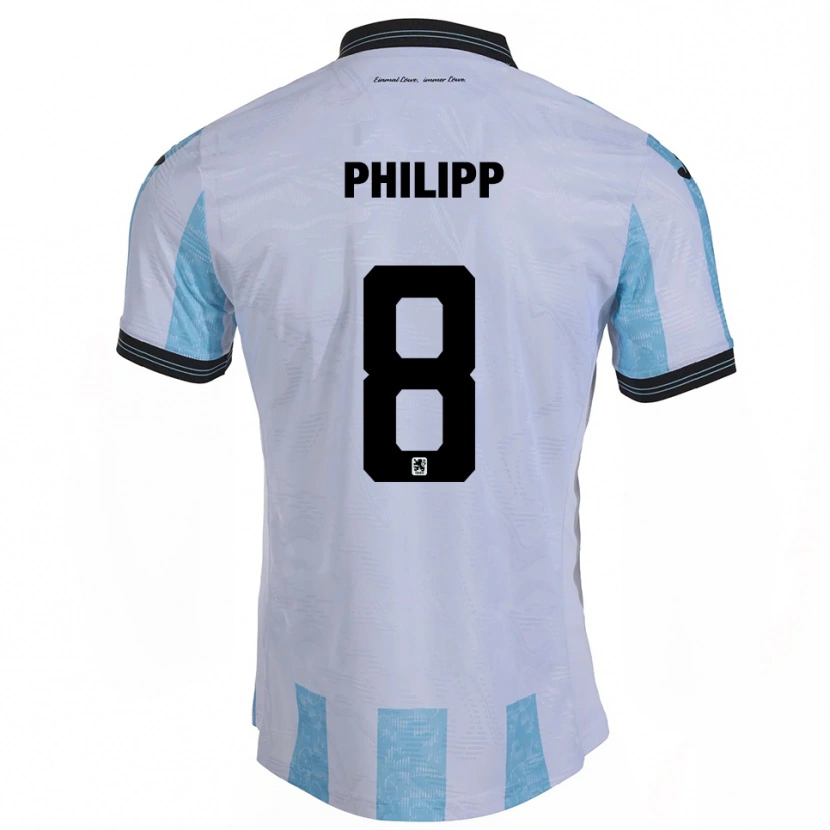 Danxen Mulher Camisola David Philipp #8 Branco Azul Celeste Principal 2025/26 Camisa