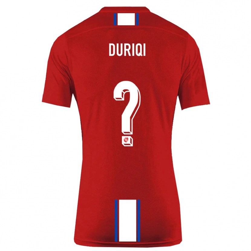 Danxen Mulher Camisola Ledion Duriqi #0 Vermelho Branco Principal 2025/26 Camisa