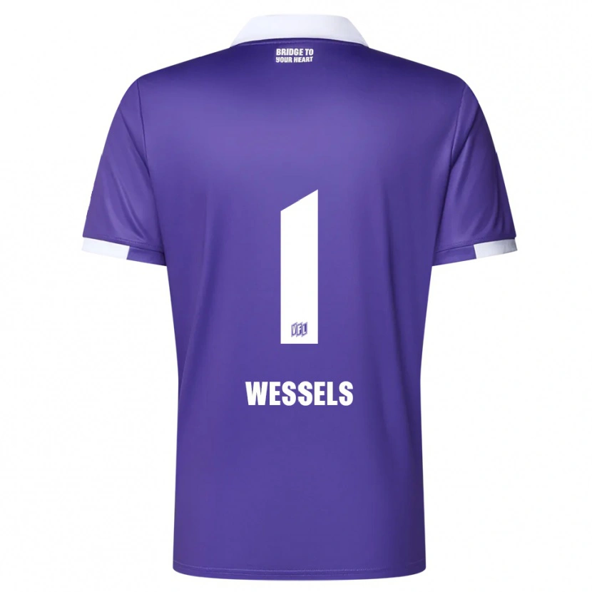 Danxen Mulher Camisola Felix Wessels #1 Roxo Branco Principal 2025/26 Camisa