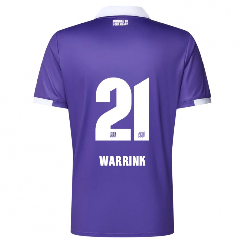 Danxen Mulher Camisola Marko Warrink #21 Roxo Branco Principal 2025/26 Camisa