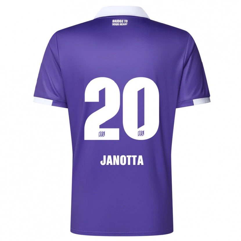 Danxen Mulher Camisola Theo Janotta #20 Roxo Branco Principal 2025/26 Camisa