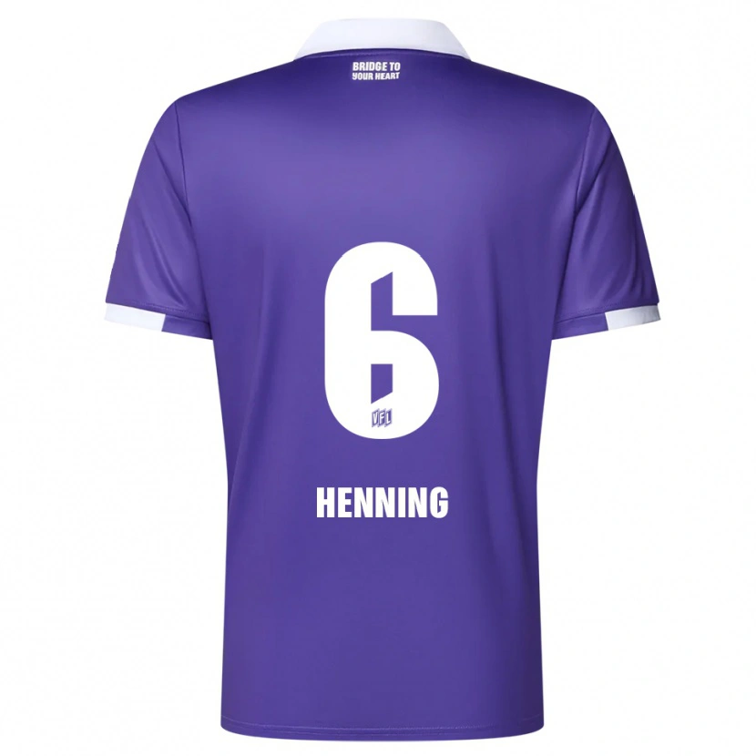Danxen Mulher Camisola Bryan Henning #6 Roxo Branco Principal 2025/26 Camisa