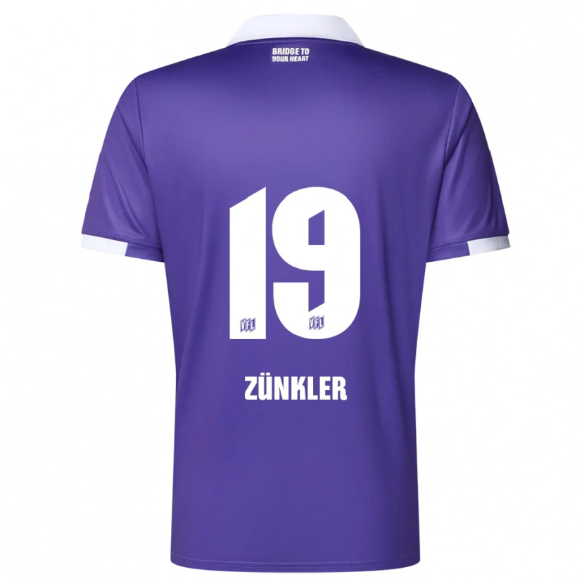 Danxen Mulher Camisola Bernd Zünkler #19 Roxo Branco Principal 2025/26 Camisa