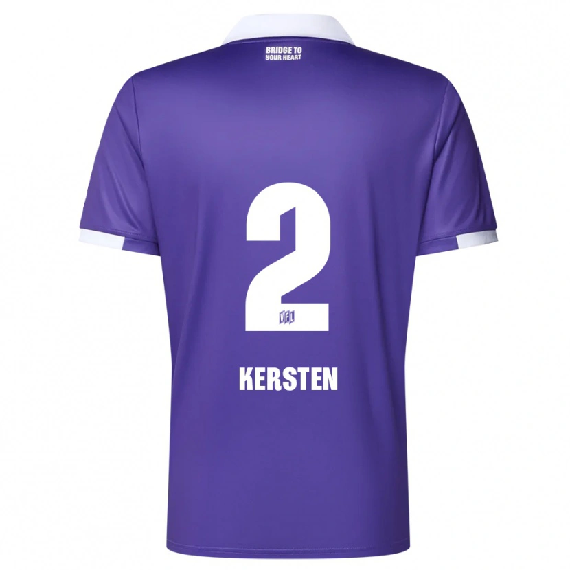 Danxen Mulher Camisola Phil Kersten #2 Roxo Branco Principal 2025/26 Camisa