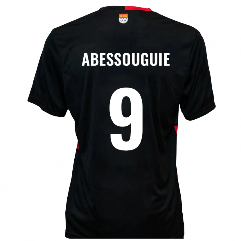 Danxen Mulher Camisola Thierry Abessouguie #9 Preto Vermelho Principal 2025/26 Camisa
