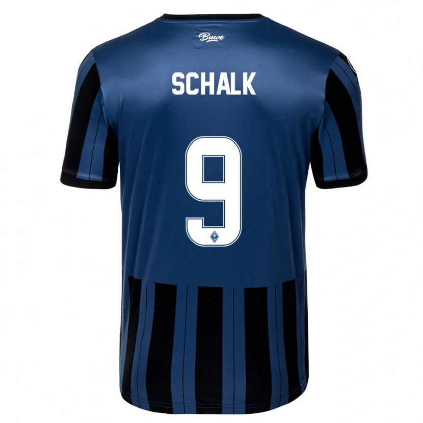 Danxen Mulher Camisola Elias Schalk #9 Azul Cinzento Preto Principal 2025/26 Camisa