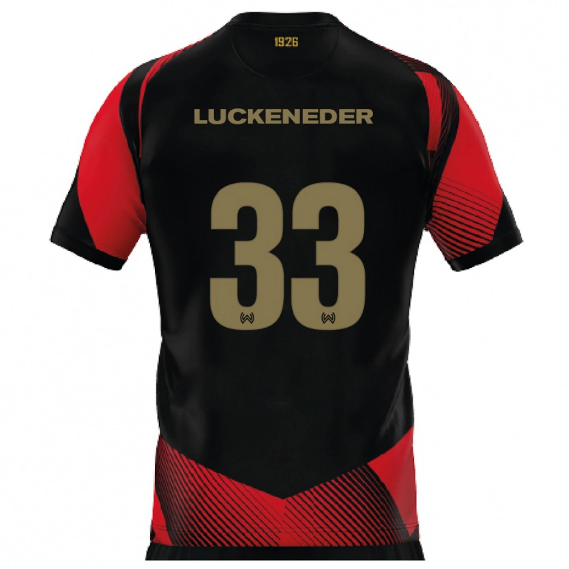 Danxen Mulher Camisola Felix Luckeneder #33 Preto Vermelho Principal 2025/26 Camisa