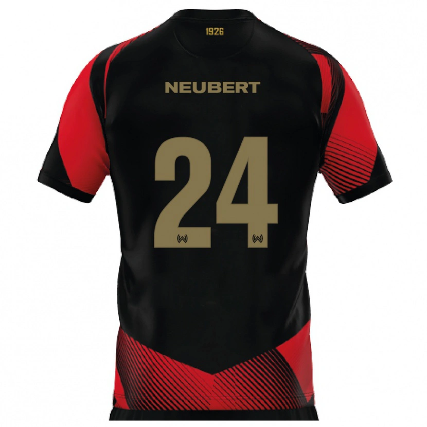 Danxen Mulher Camisola Tim Neubert #24 Preto Vermelho Principal 2025/26 Camisa
