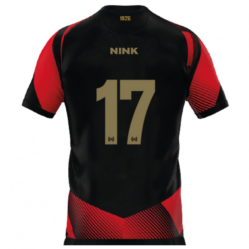Danxen Mulher Camisola Ben Nink #17 Preto Vermelho Principal 2025/26 Camisa