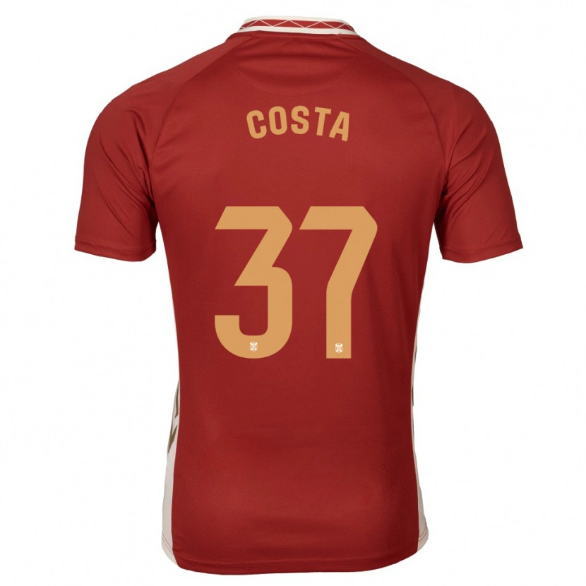 Danxen Mulher Camisola Mauro Costa #37 Borgonha Dourado Alternativa 2025/26 Camisa