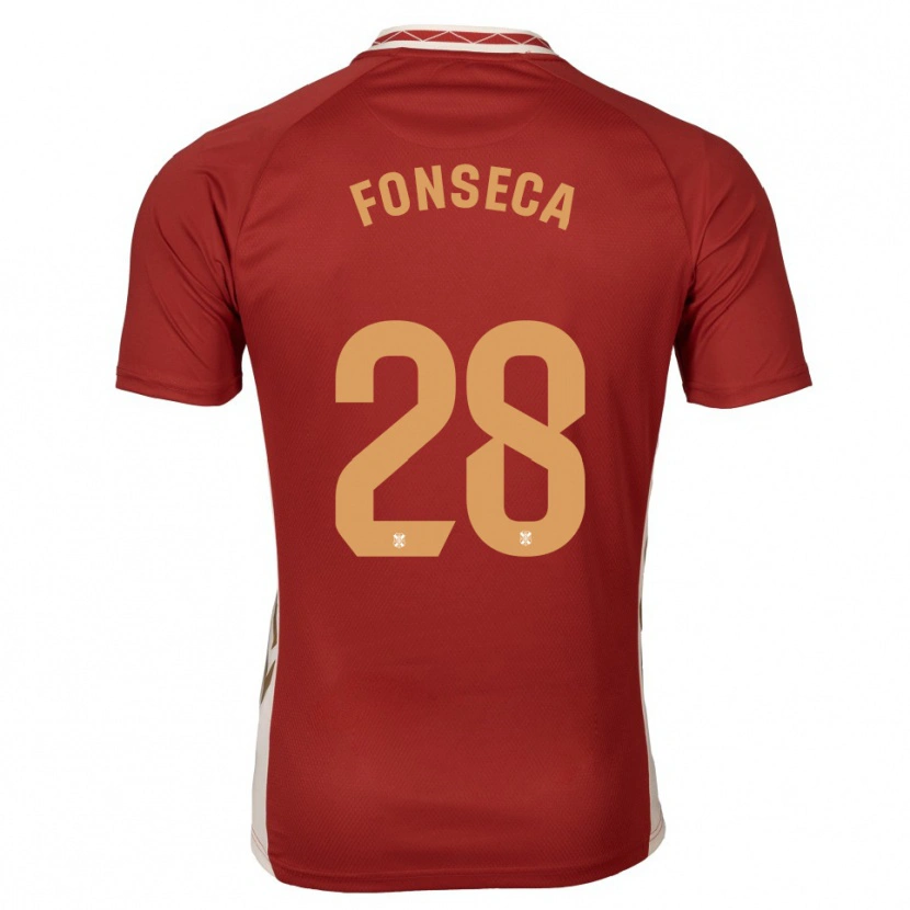 Danxen Mulher Camisola Josimar Fonseca #28 Borgonha Dourado Alternativa 2025/26 Camisa