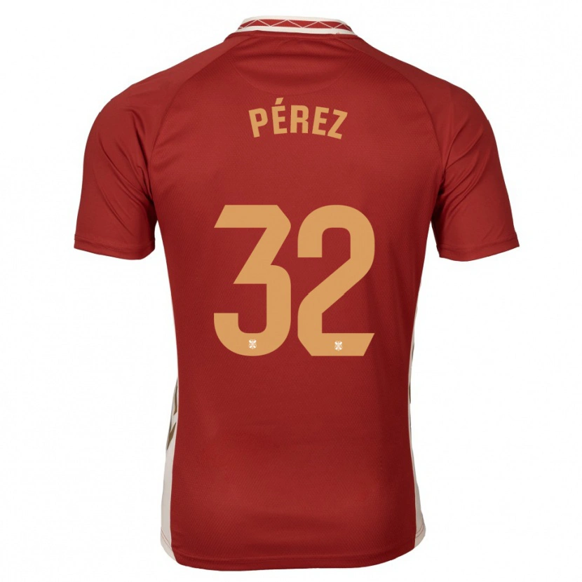 Danxen Mulher Camisola Joel Pérez #32 Borgonha Dourado Alternativa 2025/26 Camisa
