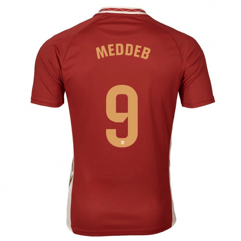 Danxen Mulher Camisola Walid Meddeb #9 Borgonha Dourado Alternativa 2025/26 Camisa
