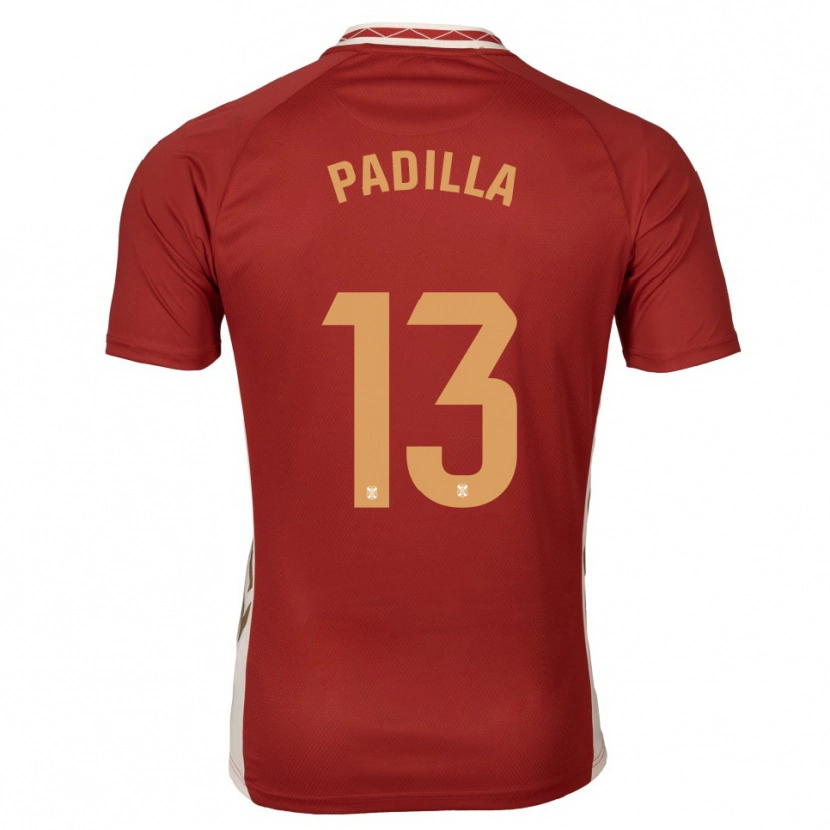 Danxen Mulher Camisola Alejandro Padilla #13 Borgonha Dourado Alternativa 2025/26 Camisa