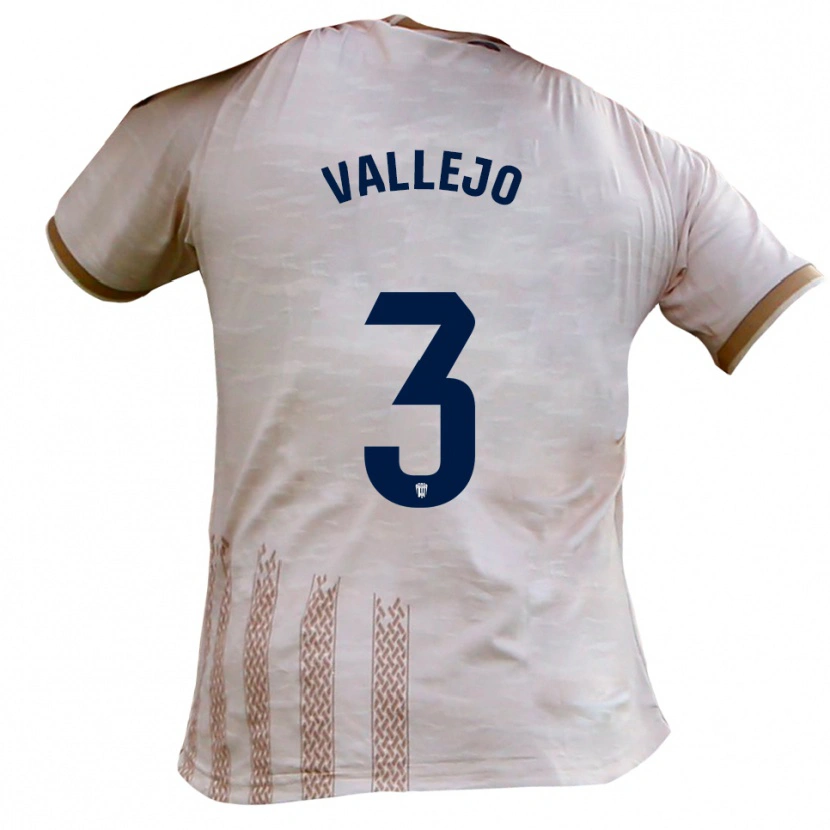 Danxen Mulher Camisola Jaime Vallejo #3 Branco Sujo Castanho Alternativa 2025/26 Camisa