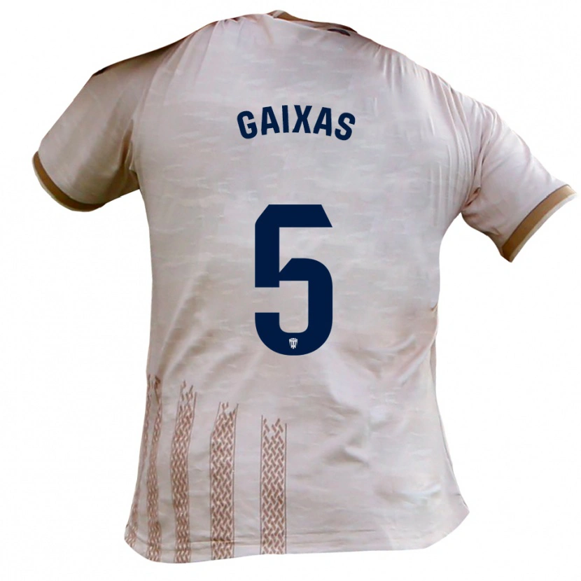 Danxen Mulher Camisola Arnau Gaixas #5 Branco Sujo Castanho Alternativa 2025/26 Camisa