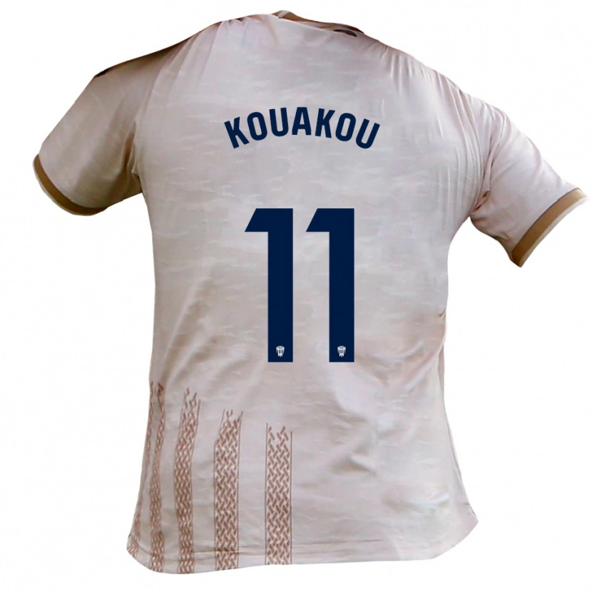 Danxen Mulher Camisola Koffi Kouakou #11 Branco Sujo Castanho Alternativa 2025/26 Camisa