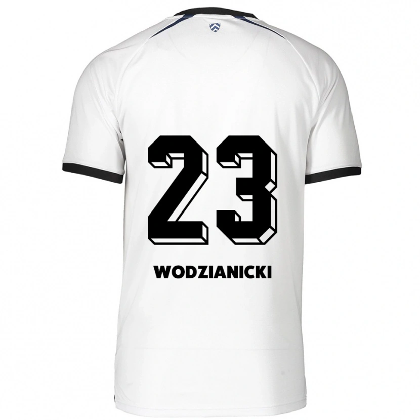 Danxen Mulher Camisola Bartosz Wodzianicki #23 Branco Preto Alternativa 2025/26 Camisa