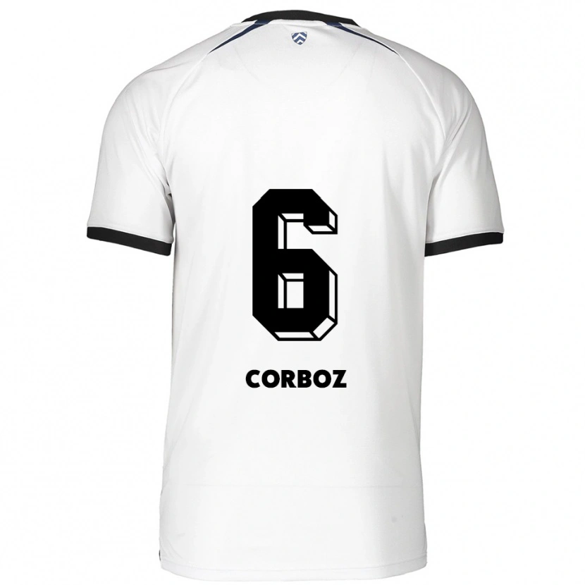 Danxen Mulher Camisola Mael Corboz #6 Branco Preto Alternativa 2025/26 Camisa