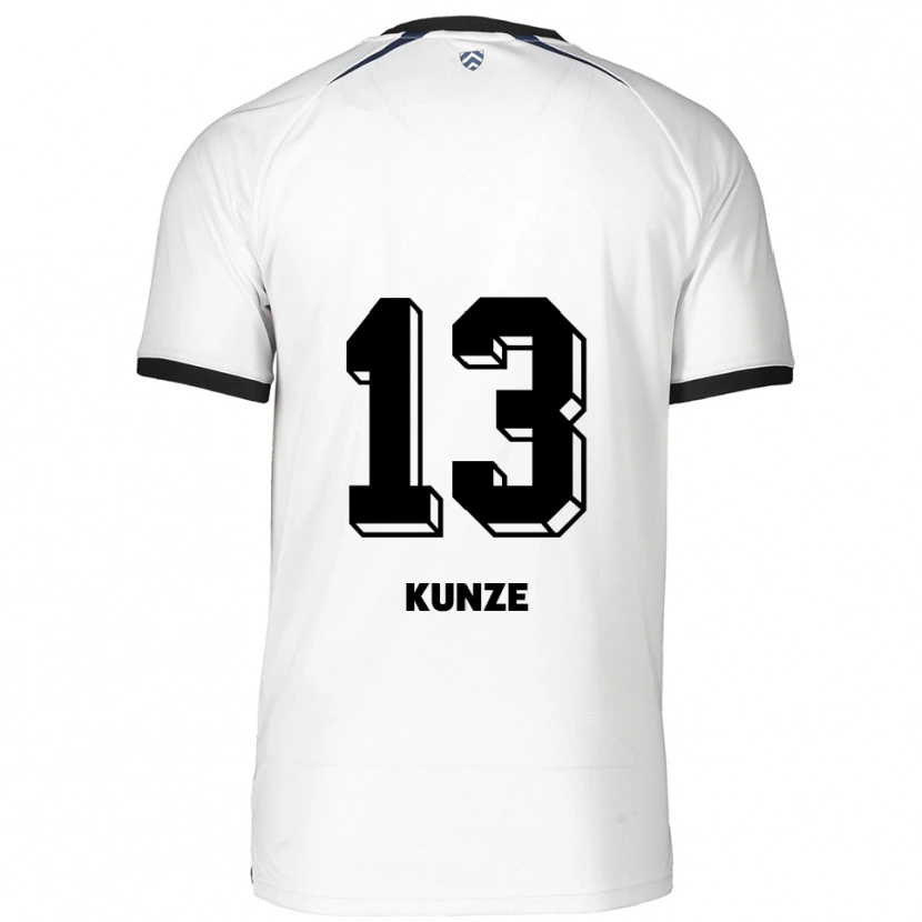 Danxen Mulher Camisola Lukas Kunze #13 Branco Preto Alternativa 2025/26 Camisa