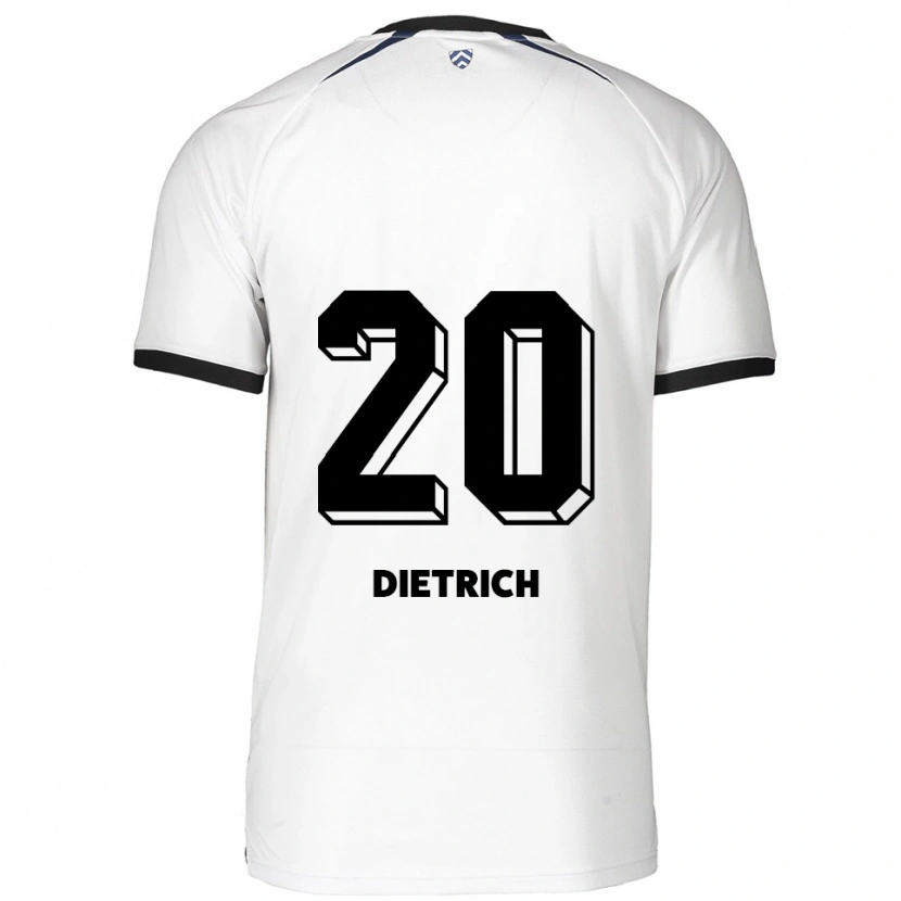 Danxen Mulher Camisola Sam Dietrich #20 Branco Preto Alternativa 2025/26 Camisa