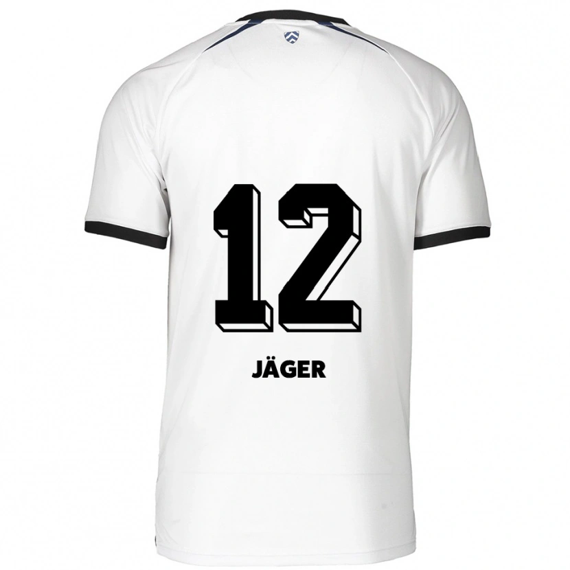 Danxen Mulher Camisola Mino Jäger #12 Branco Preto Alternativa 2025/26 Camisa