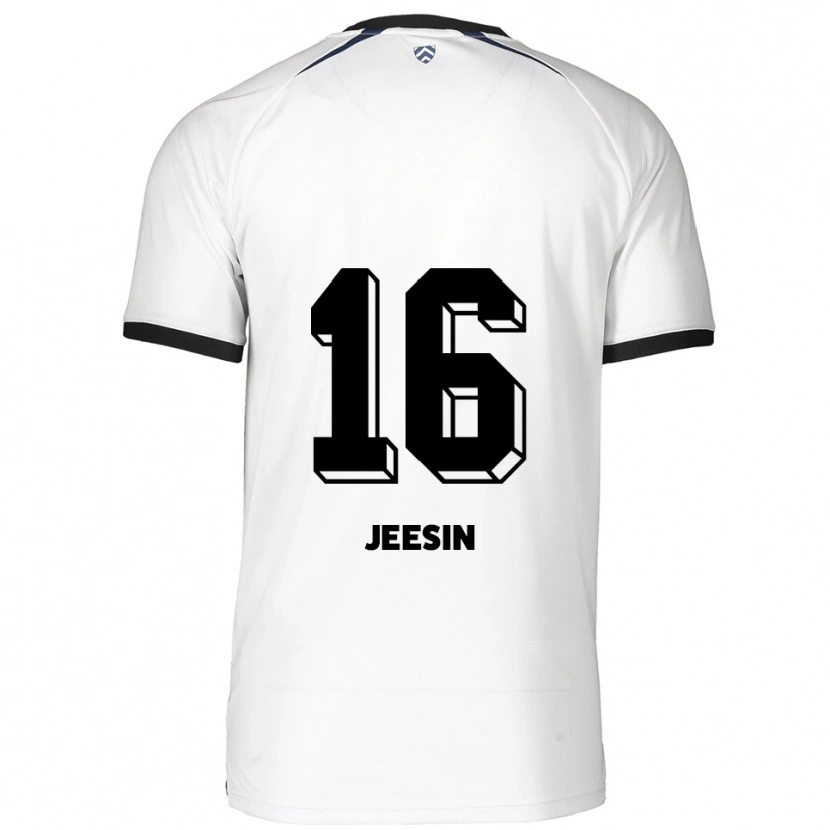 Danxen Mulher Camisola Jenath Jeesin #16 Branco Preto Alternativa 2025/26 Camisa