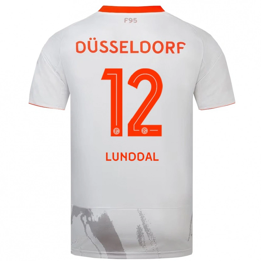 Danxen Mulher Camisola Valgeir Lunddal #12 Branco Laranja Alternativa 2025/26 Camisa