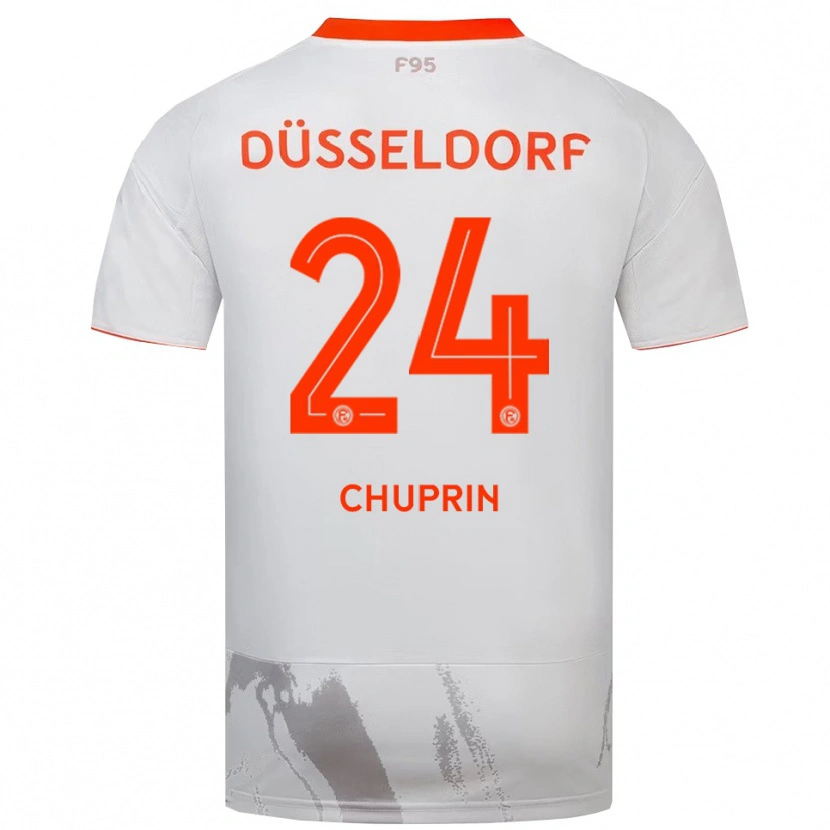 Danxen Mulher Camisola Ivan Chuprin #24 Branco Laranja Alternativa 2025/26 Camisa