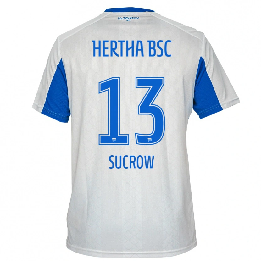 Danxen Mulher Camisola Connor Sucrow #13 Branco Azul Alternativa 2025/26 Camisa