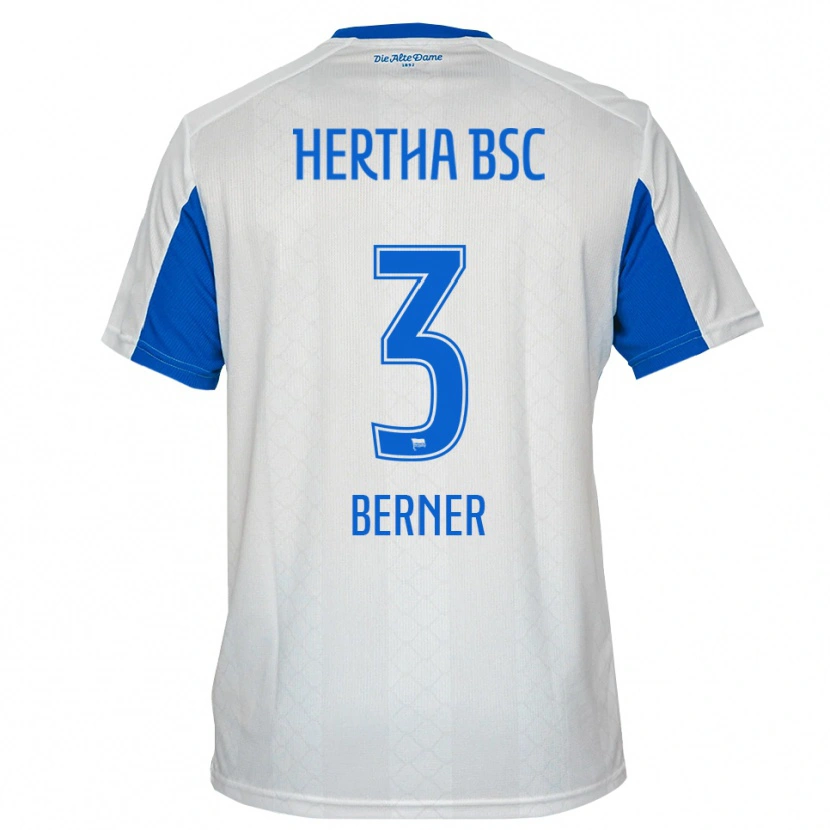 Danxen Mulher Camisola Janne Berner #3 Branco Azul Alternativa 2025/26 Camisa