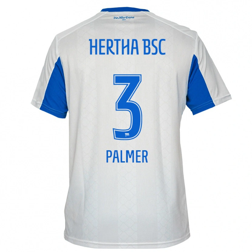 Danxen Mulher Camisola Nelly Palmer #3 Branco Azul Alternativa 2025/26 Camisa