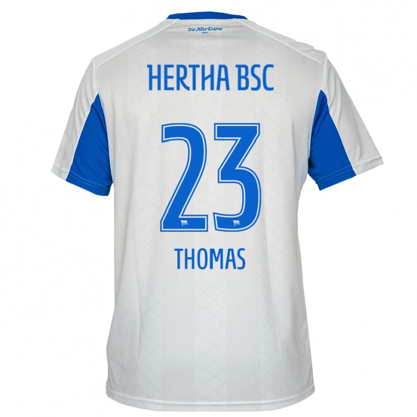 Danxen Mulher Camisola Aaliyah Thomas #23 Branco Azul Alternativa 2025/26 Camisa