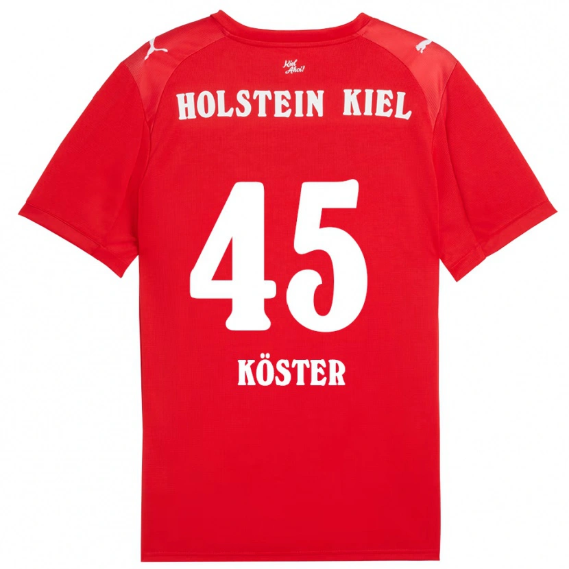 Danxen Mulher Camisola Louis Köster #45 Vermelho Azul Alternativa 2025/26 Camisa