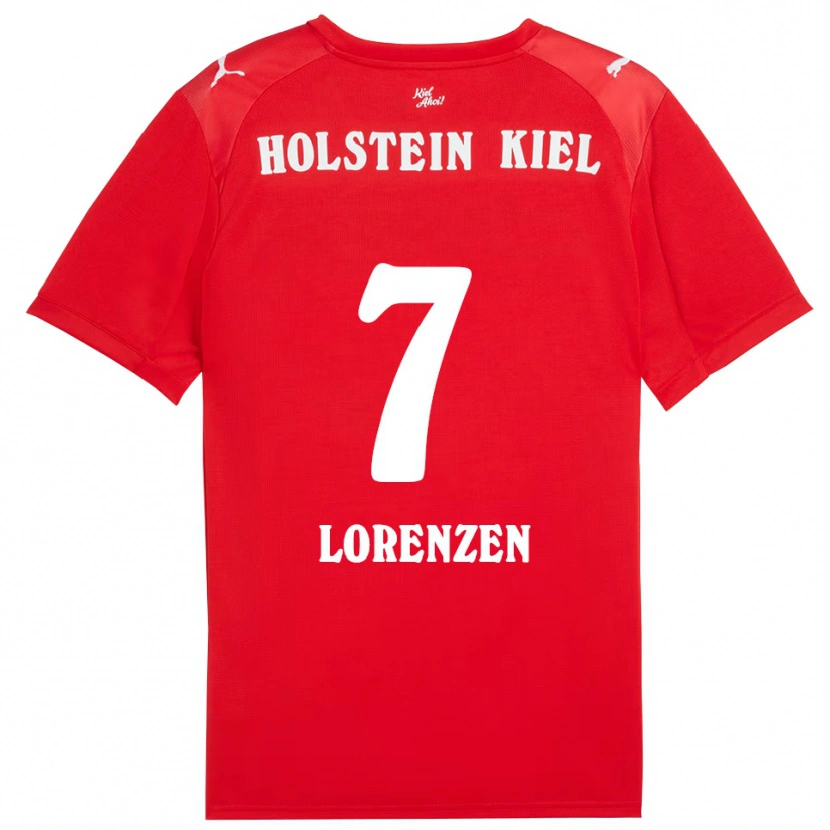 Danxen Mulher Camisola Luca Lorenzen #7 Vermelho Azul Alternativa 2025/26 Camisa