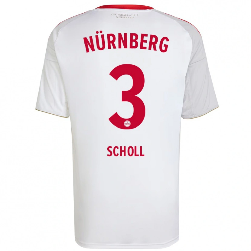 Danxen Mulher Camisola Phil Scholl #3 Branco Vermelho Alternativa 2025/26 Camisa