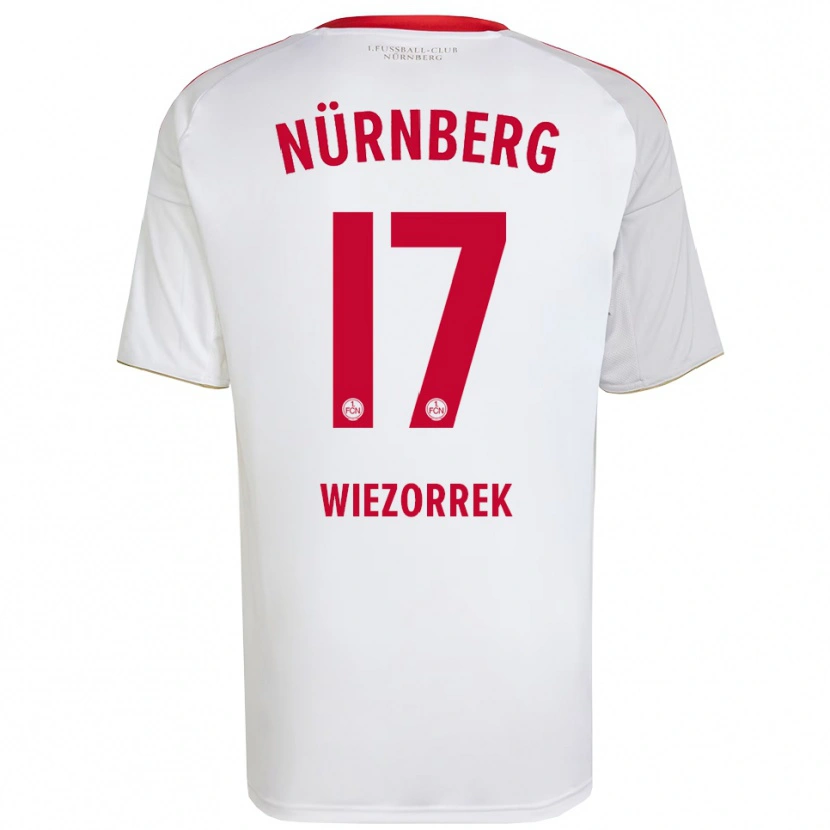 Danxen Mulher Camisola Moritz Wiezorrek #17 Branco Vermelho Alternativa 2025/26 Camisa