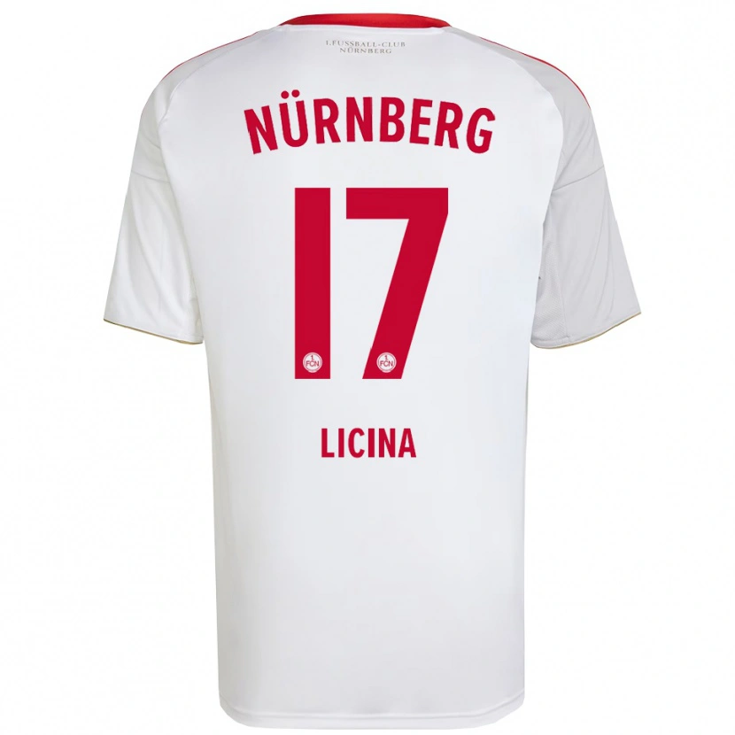 Danxen Mulher Camisola Selma Licina #17 Branco Vermelho Alternativa 2025/26 Camisa