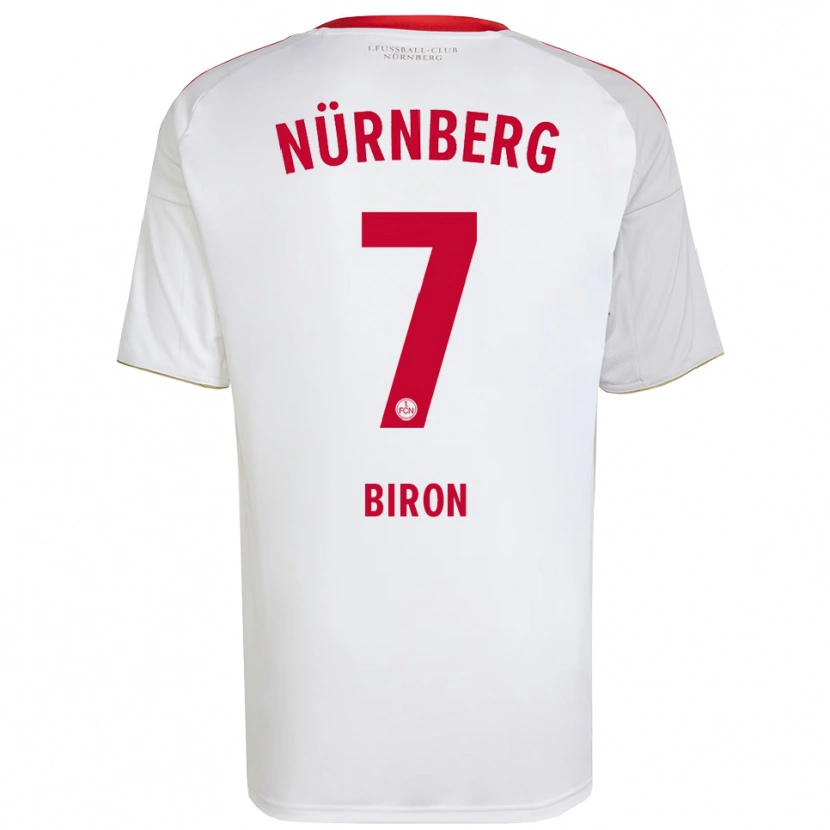 Danxen Mulher Camisola Mickaël Biron #7 Branco Vermelho Alternativa 2025/26 Camisa