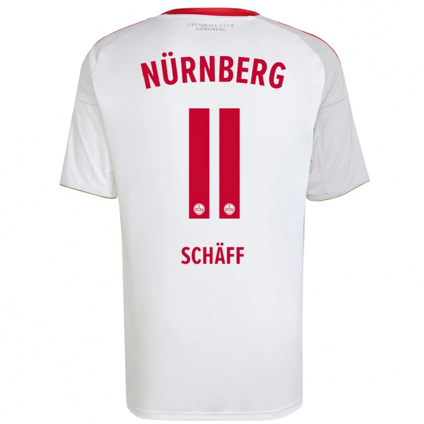 Danxen Mulher Camisola Till Schäff #11 Branco Vermelho Alternativa 2025/26 Camisa