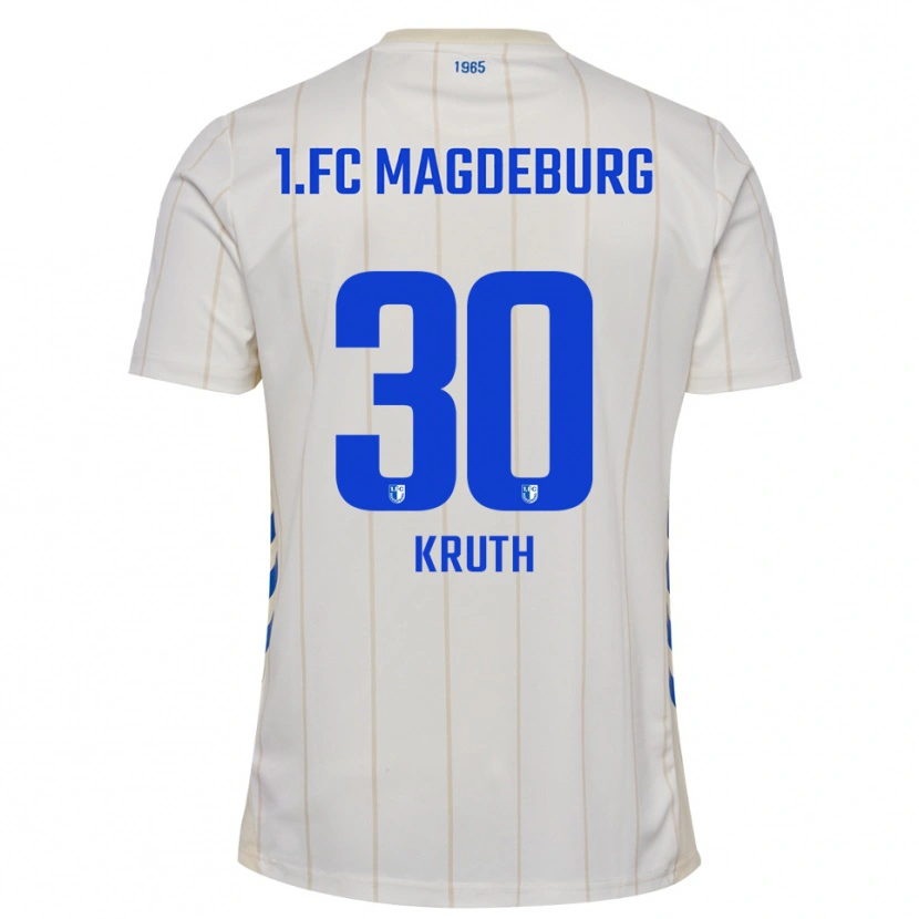 Danxen Mulher Camisola Noah Kruth #30 Branco Azul Alternativa 2025/26 Camisa