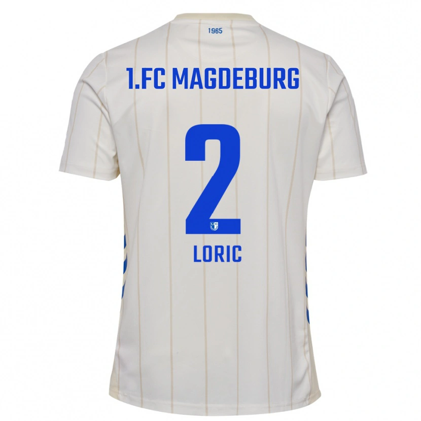 Danxen Mulher Camisola Samuel Loric #2 Branco Azul Alternativa 2025/26 Camisa