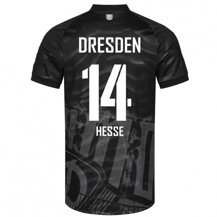 Danxen Mulher Camisola Henrik Heße #14 Preto Cinzento Alternativa 2025/26 Camisa
