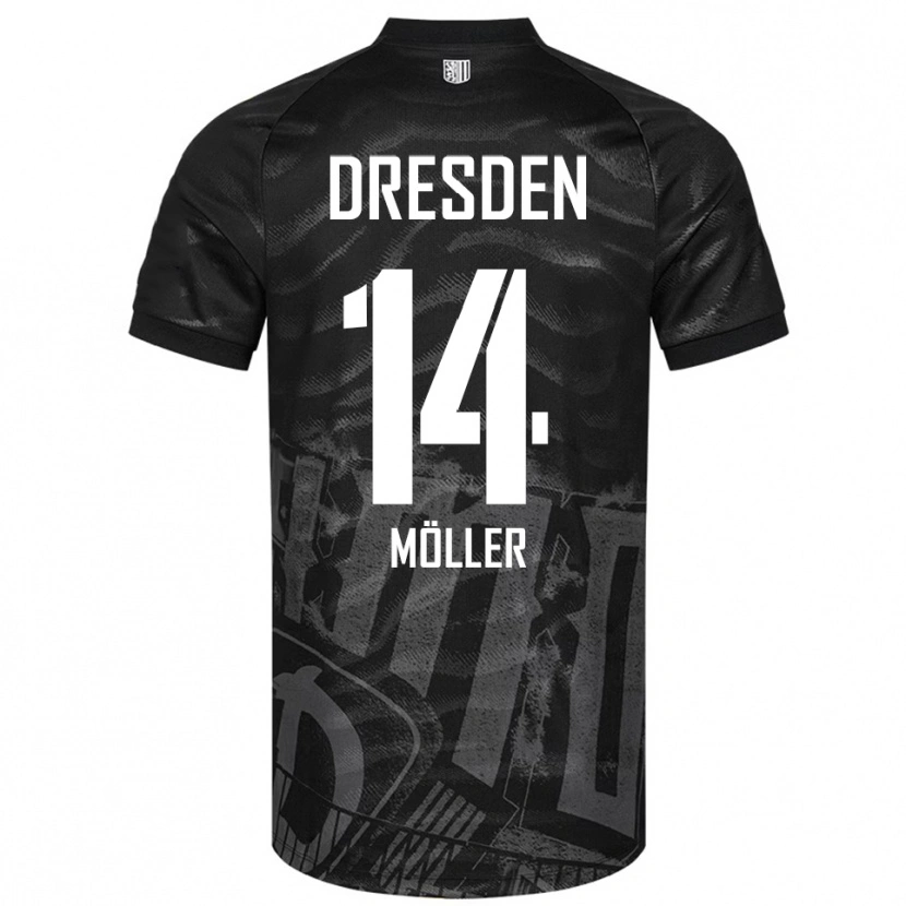 Danxen Mulher Camisola Gustav Möller #14 Preto Cinzento Alternativa 2025/26 Camisa